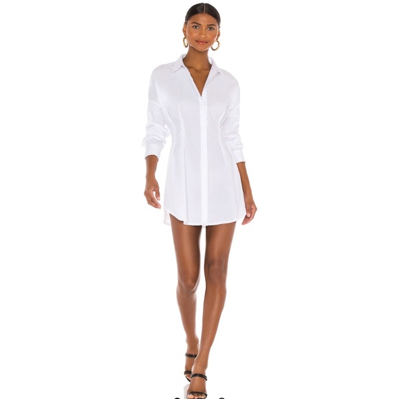 Ella Shirt Dress in White OW Collection - Picture 1 of 3